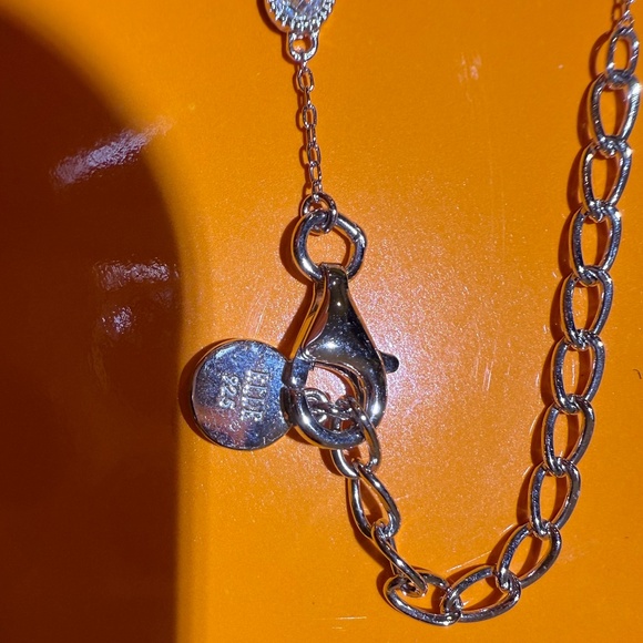 ELLE Sterling Silver Rhodium Plated Faceted Cubic Zirconia 11-CZ Bracelet 925 - Picture 4 of 12